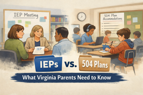 IEP (individual education plans) Vs 504 in Virginia. Legal protections for your student